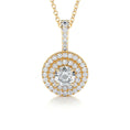 Load image into Gallery viewer, 0.50 TCW Round Lab Grown Diamond Double Halo Pendant Necklace
