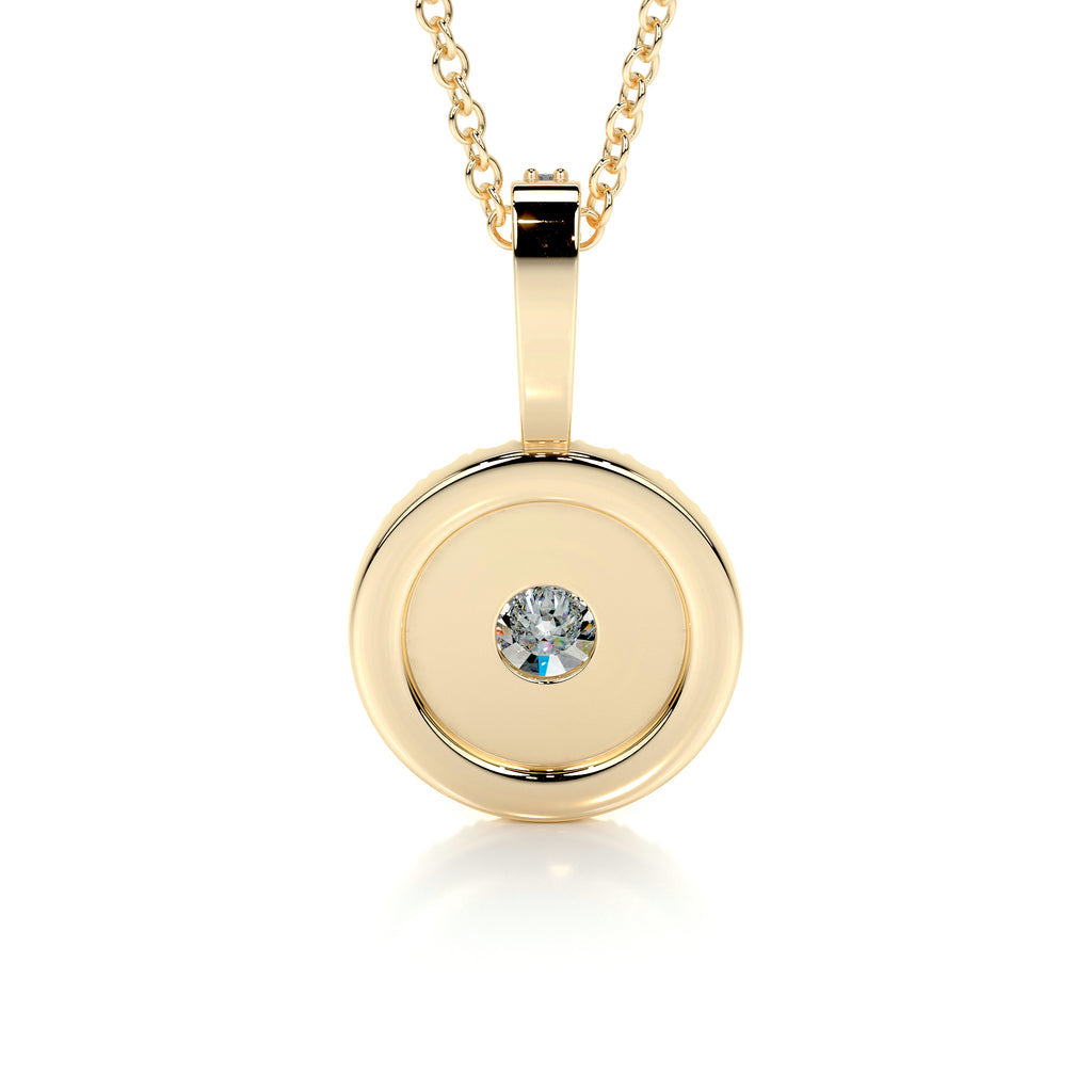 0.50 TCW Round Lab Grown Diamond Double Halo Pendant Necklace