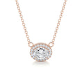 Load image into Gallery viewer, 1.0 CT Oval Lab Grown Diamond Halo  Necklace
