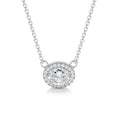 Load image into Gallery viewer, 1.0 CT Oval Lab Grown Diamond Halo  Necklace
