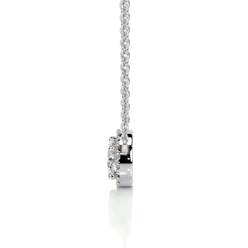 1.0 CT Oval Lab Grown Diamond Halo  Necklace