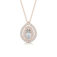 Load image into Gallery viewer, 1.0 CT Pear Lab Grown Diamond Double Halo Pendant Necklace 13
