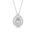 Load image into Gallery viewer, 1.0 CT Pear Lab Grown Diamond Double Halo Pendant Necklace 1
