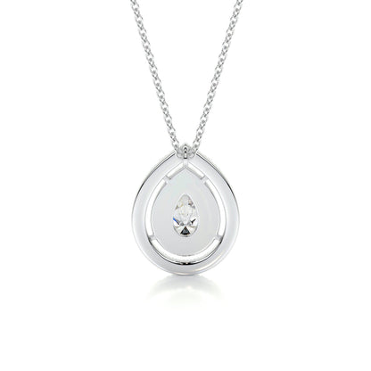 1.0 CT Pear Lab Grown Diamond Double Halo Pendant Necklace 7