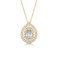 Load image into Gallery viewer, 1.0 CT Pear Lab Grown Diamond Double Halo Pendant Necklace
