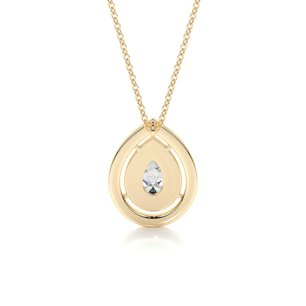 1.0 CT Pear Lab Grown Diamond Double Halo Pendant Necklace