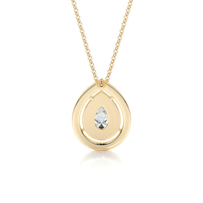 1.0 CT Pear Lab Grown Diamond Double Halo Pendant Necklace 12