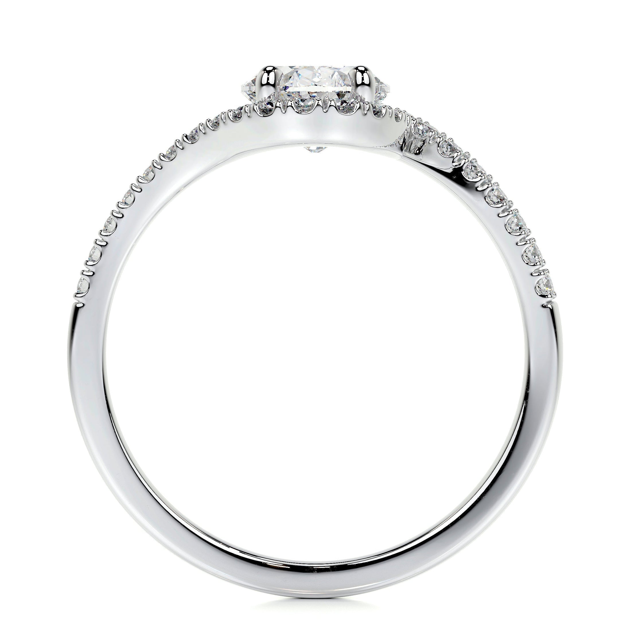 1.0 CT Oval Lab Grown Diamond Bypass Engagement Ring