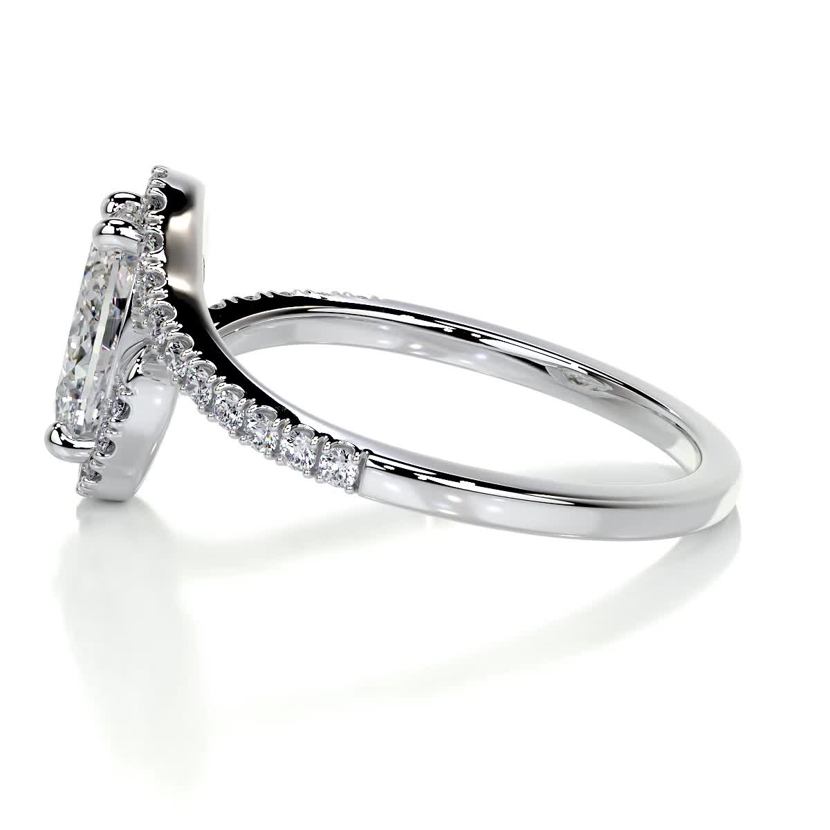 1.0 CT Oval Lab Grown Diamond Bypass Engagement Ring 3