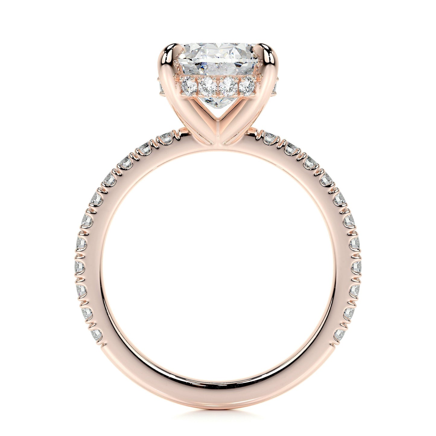 2.0 CT Oval Hidden Halo CVD E/VS2 Diamond Engagement Ring 14