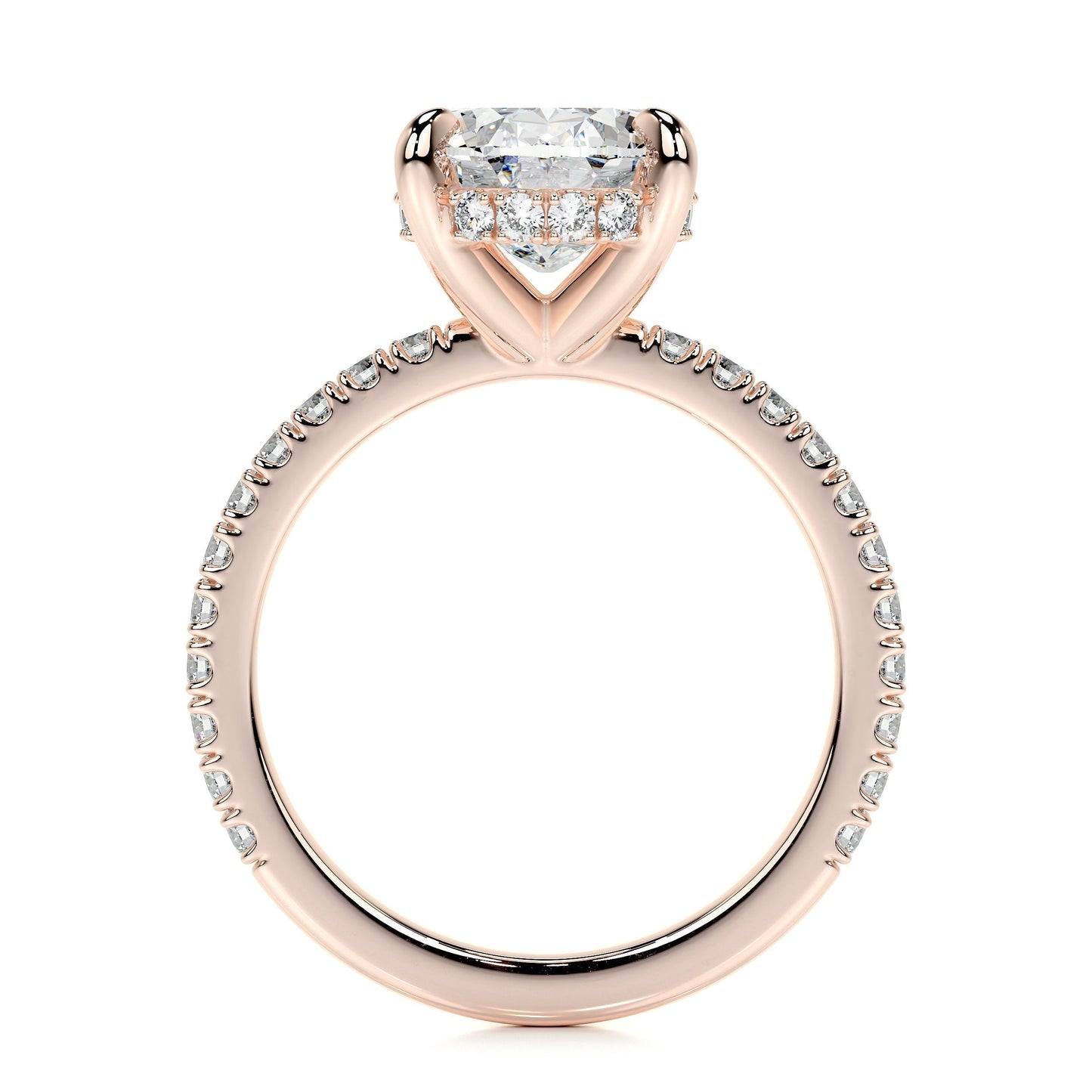2.0 CT Oval Hidden Halo CVD E/VS2 Diamond Engagement Ring 14