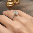 Load image into Gallery viewer, 2.0 CT Oval Lab Grown Diamond Hidden Halo Engagement Ring
