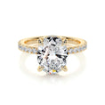 Load image into Gallery viewer, 2.0 CT Oval Lab Grown Diamond Hidden Halo Engagement Ring
