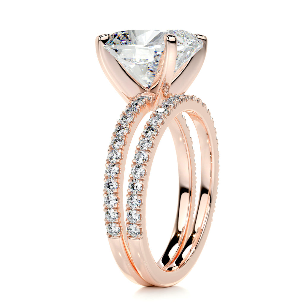 3.0 CT Cushion Cut Lab Grown Diamond Solitaire Bridal Set 17