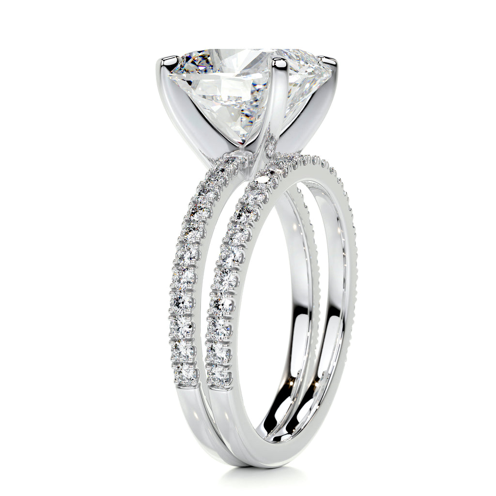3.0 CT Cushion Cut Lab Grown Diamond Solitaire Bridal Set 6