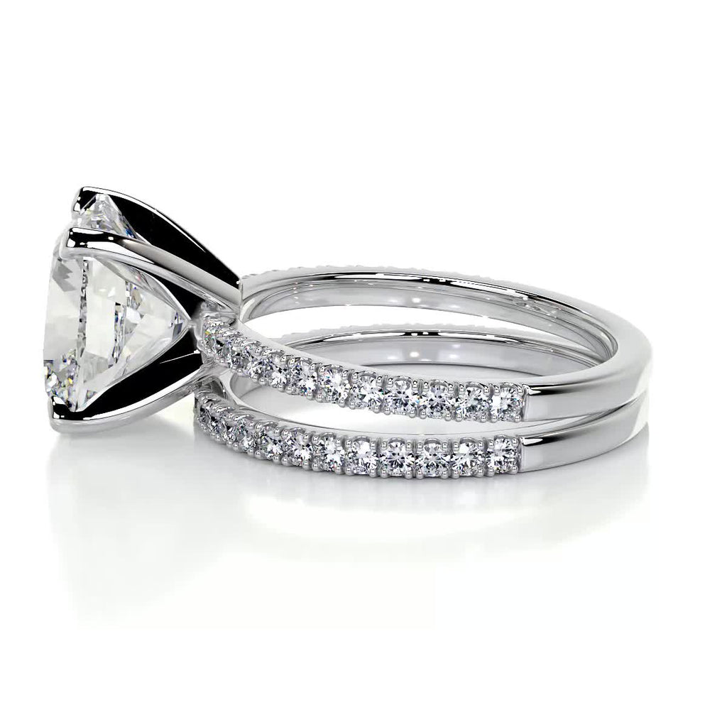 3.0 CT Cushion Cut Lab Grown Diamond Solitaire Bridal Set 5