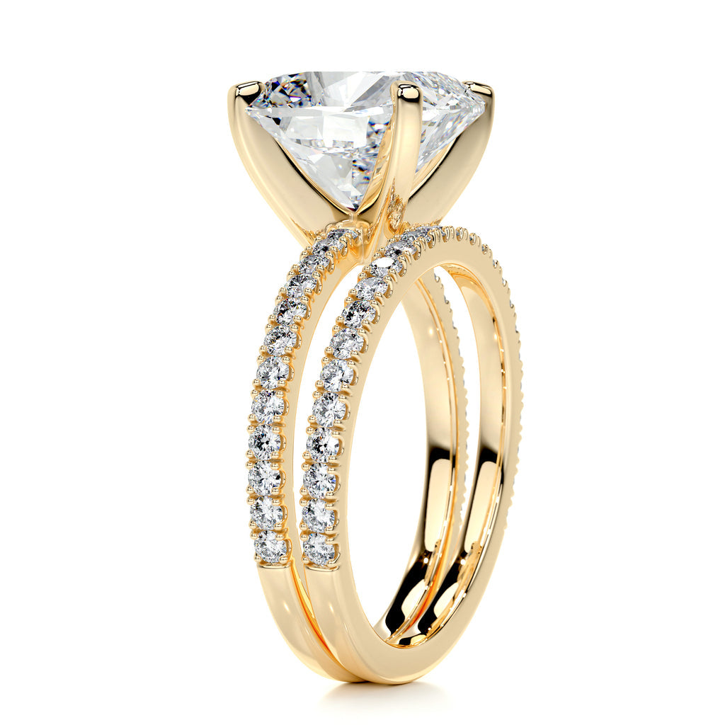 3.0 CT Cushion Cut Lab Grown Diamond Solitaire Bridal Set 12