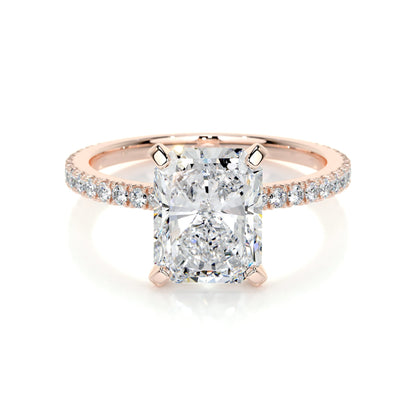 Radiant 3.0 CT Lab Grown Diamond Pave Engagement Ring 10