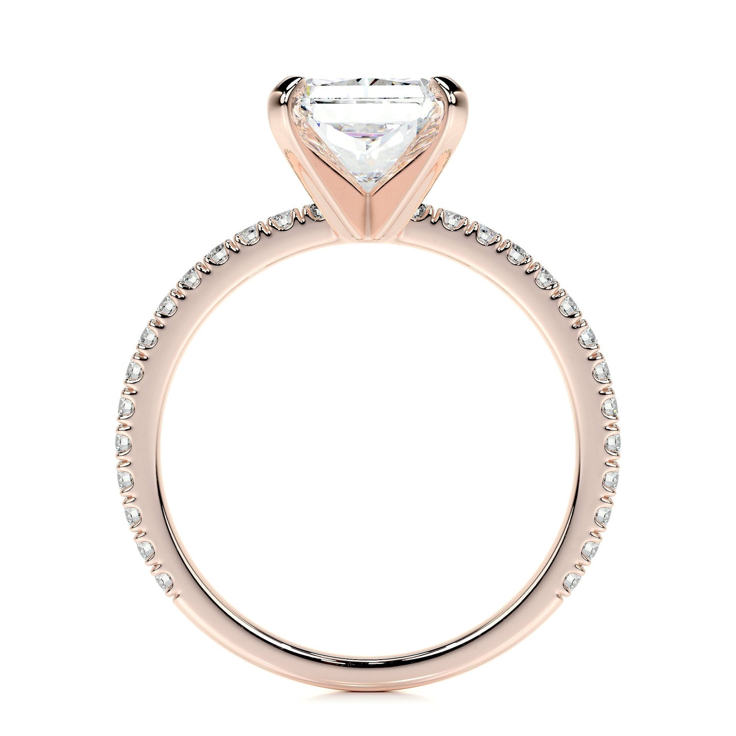 Radiant 3.0 CT Lab Grown Diamond Pave Engagement Ring 14