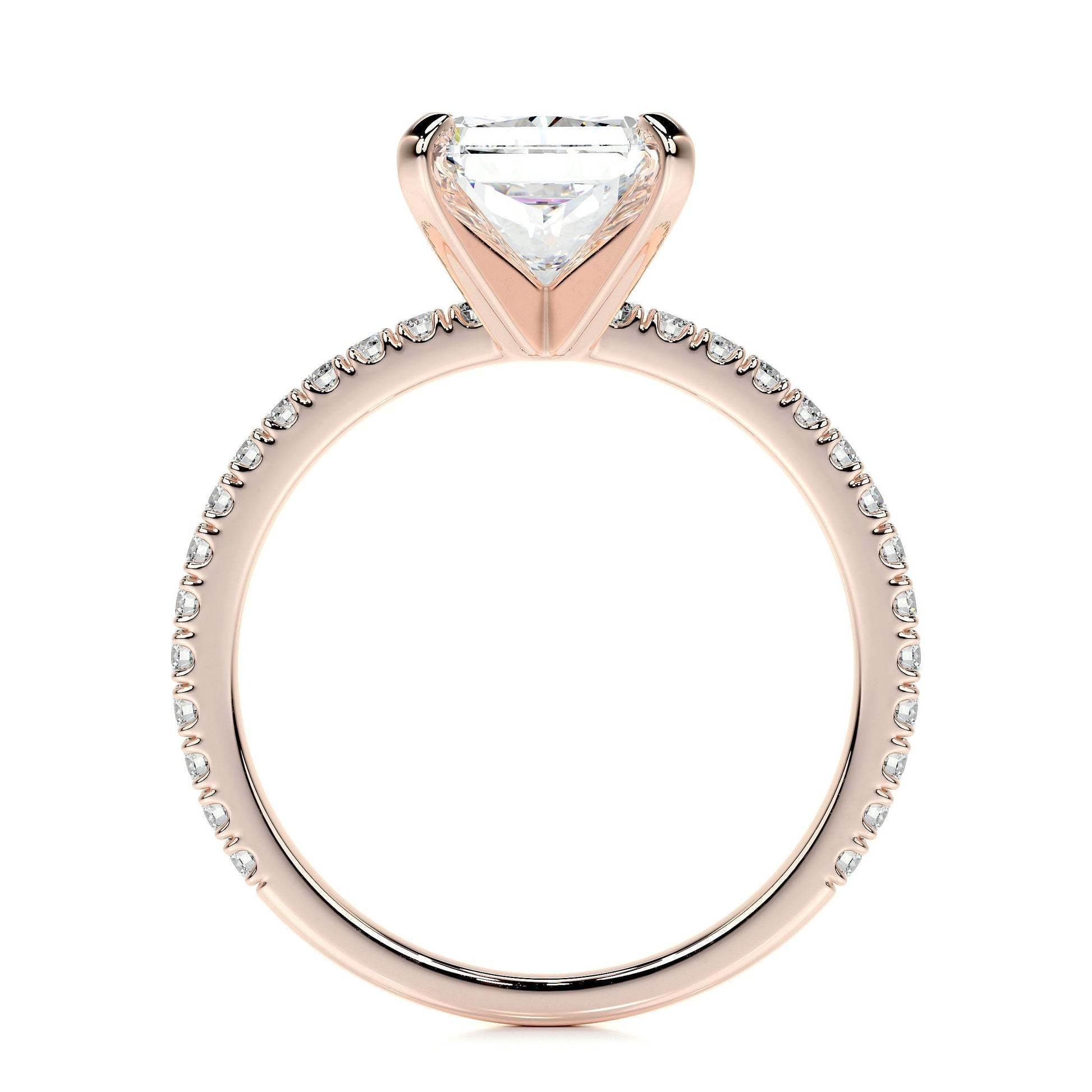 Radiant 3.0 CT Lab Grown Diamond Pave Engagement Ring 14