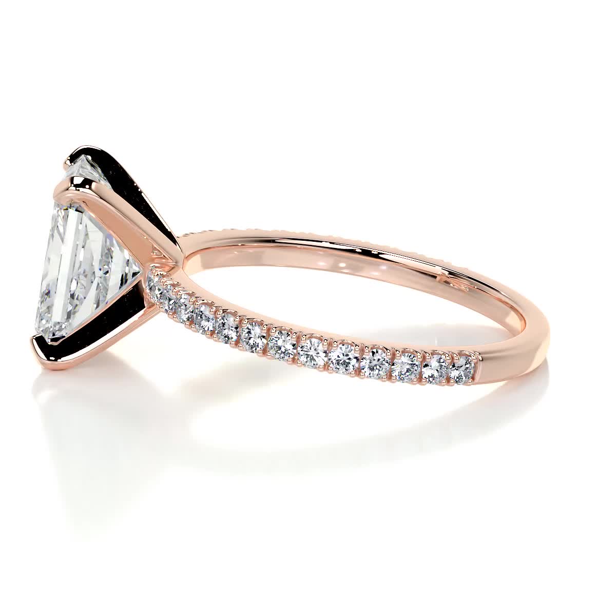 Radiant 3.0 CT Lab Grown Diamond Pave Engagement Ring 13
