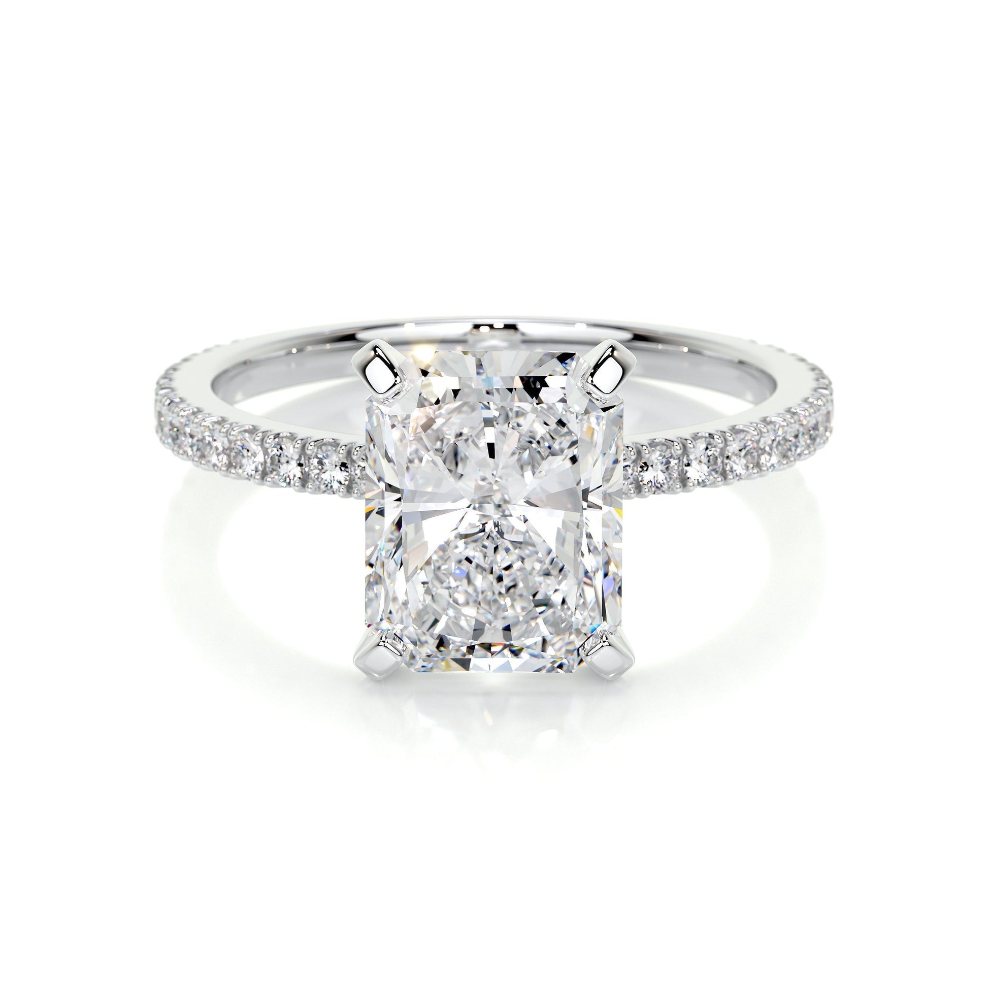 Radiant 3.0 CT Lab Grown Diamond Pave Engagement Ring 1