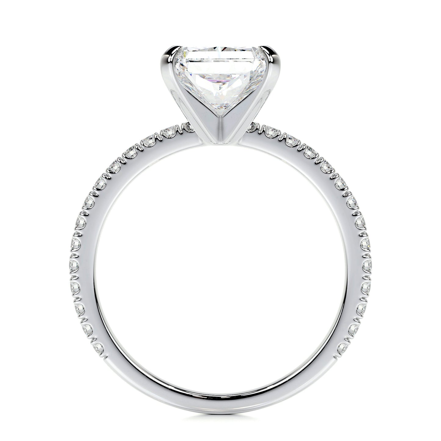 Radiant 3.0 CT Lab Grown Diamond Pave Engagement Ring 15