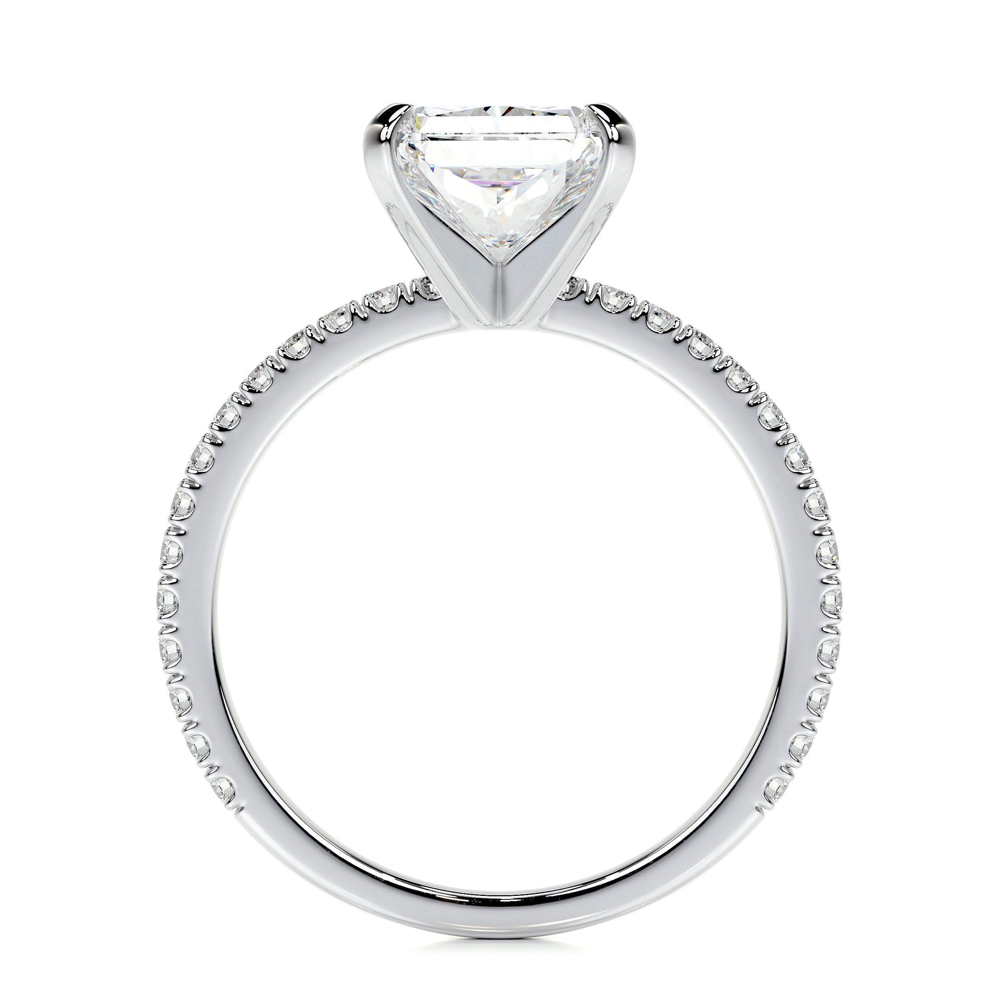 Radiant 3.0 CT Lab Grown Diamond Pave Engagement Ring 15