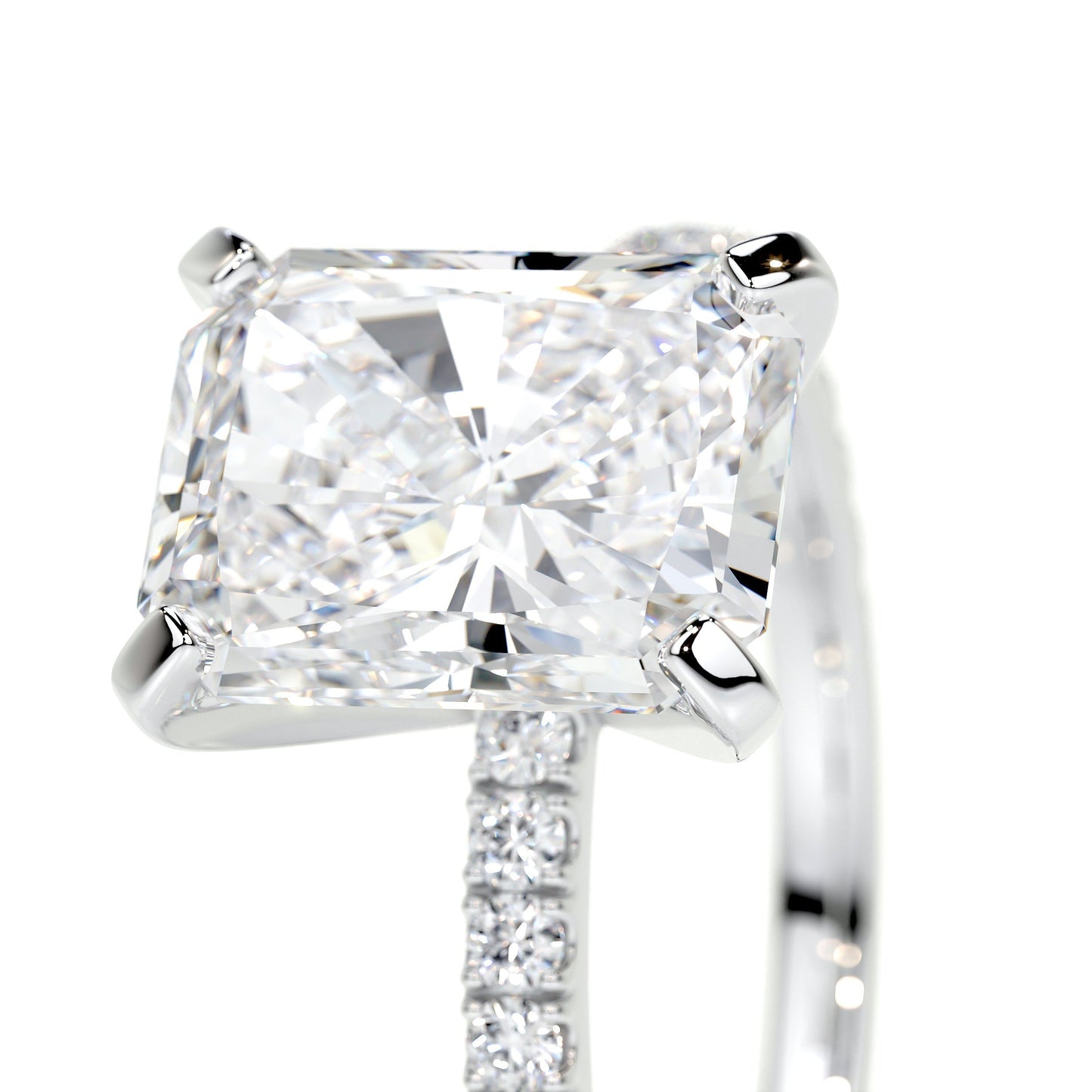 Radiant 3.0 CT Lab Grown Diamond Pave Engagement Ring 3