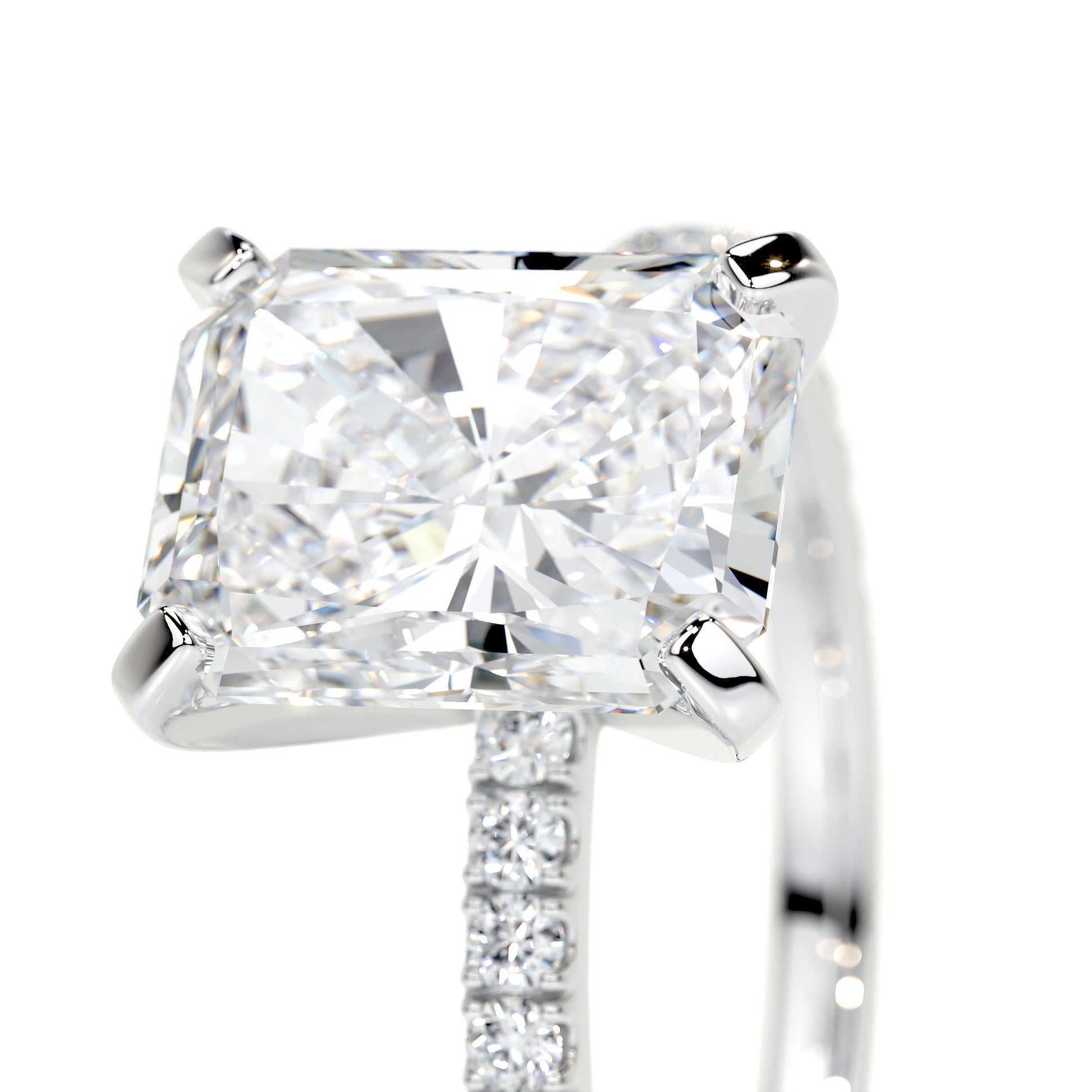Radiant 3.0 CT Lab Grown Diamond Pave Engagement Ring 3