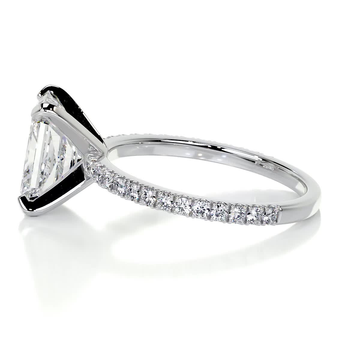 Radiant 3.0 CT Lab Grown Diamond Pave Engagement Ring 4