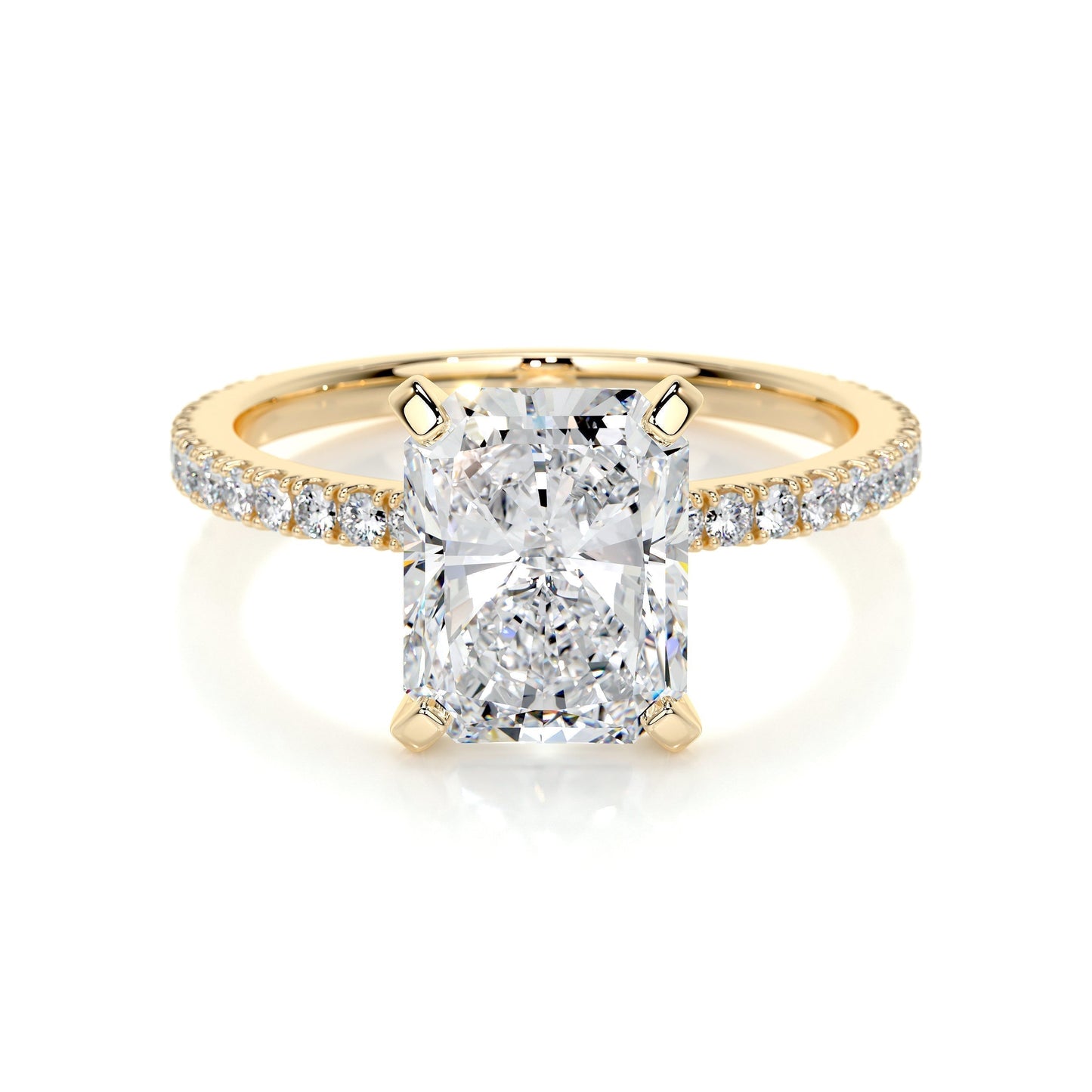 Radiant 3.0 CT Lab Grown Diamond Pave Engagement Ring 5