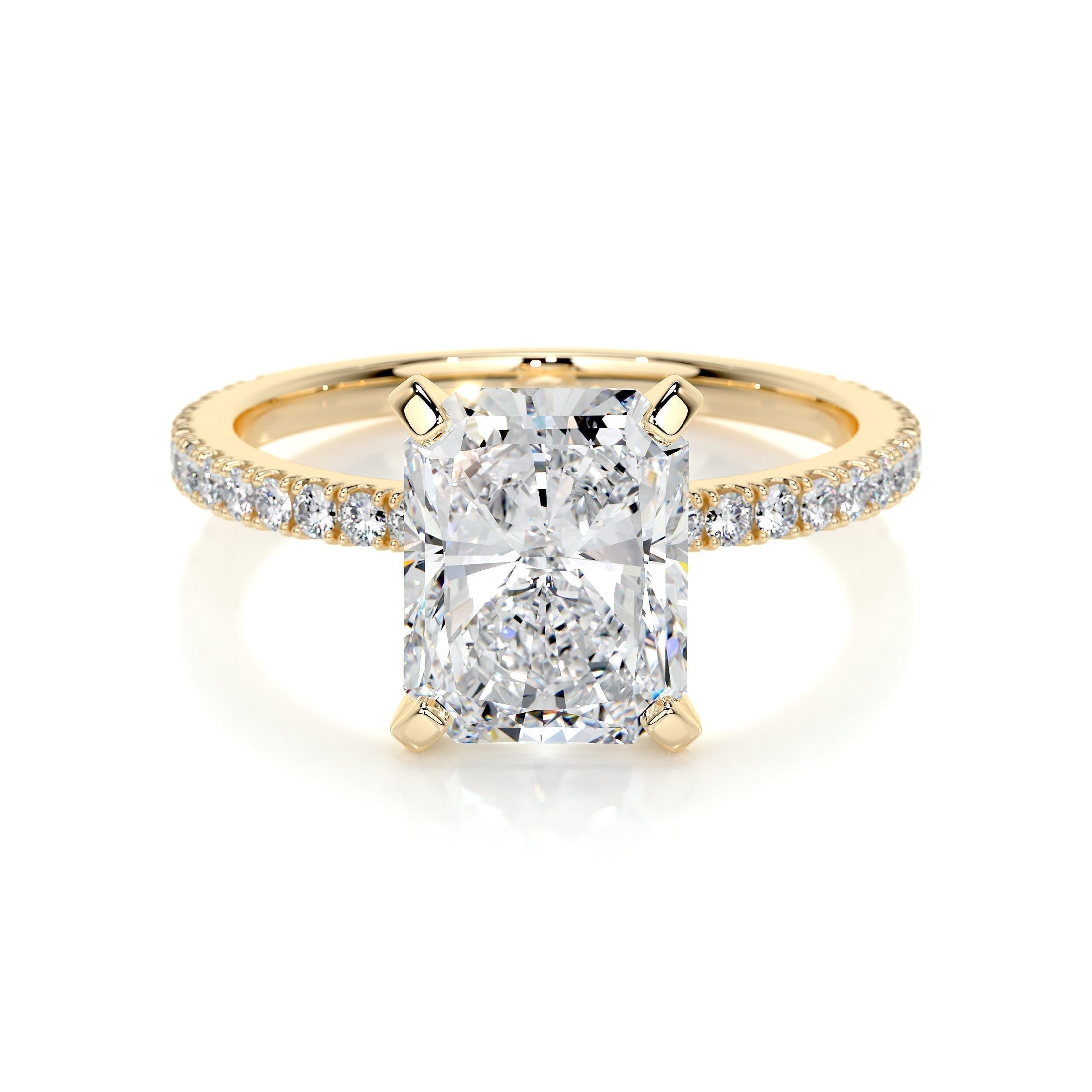 Radiant 3.0 CT Lab Grown Diamond Pave Engagement Ring