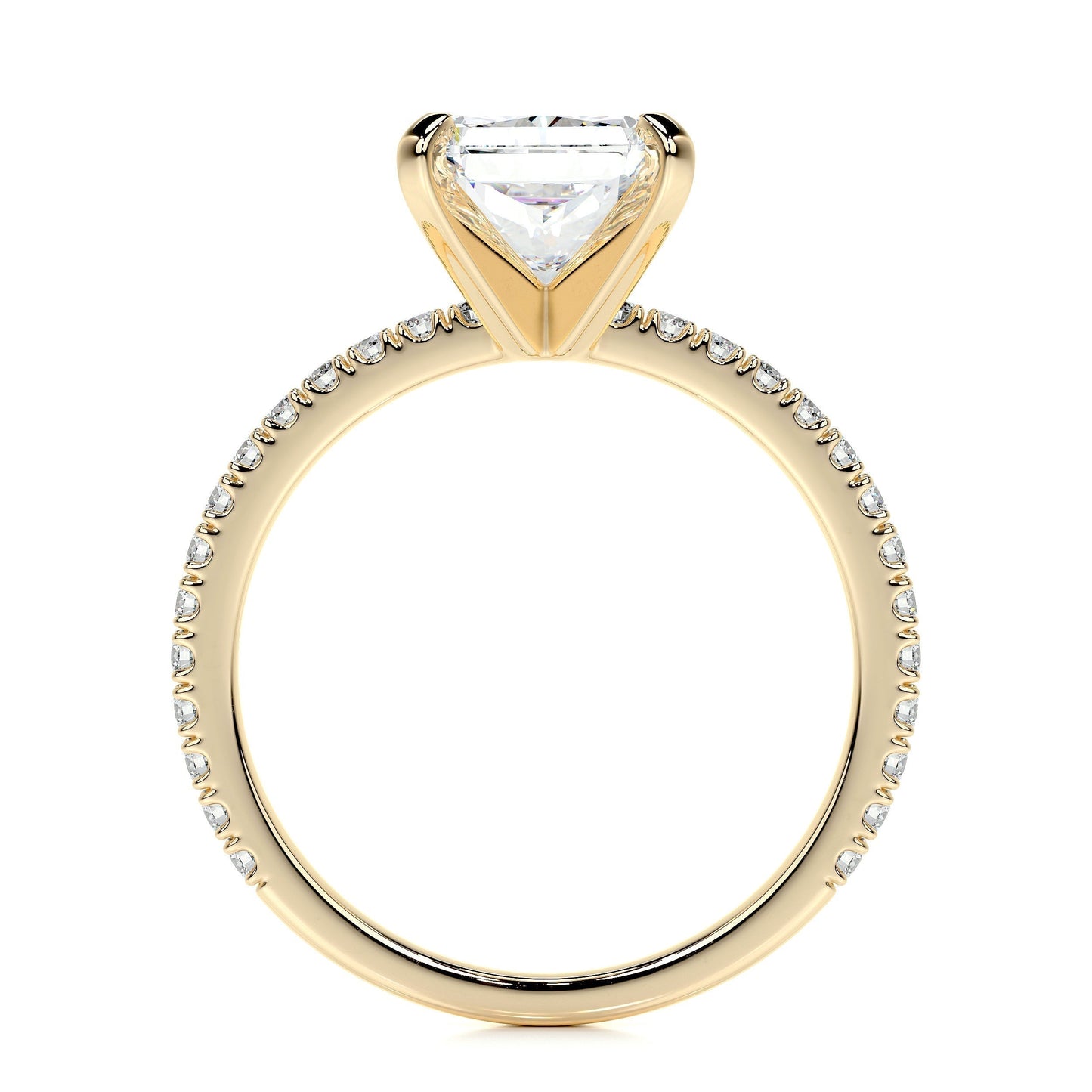 Radiant 3.0 CT Lab Grown Diamond Pave Engagement Ring 9
