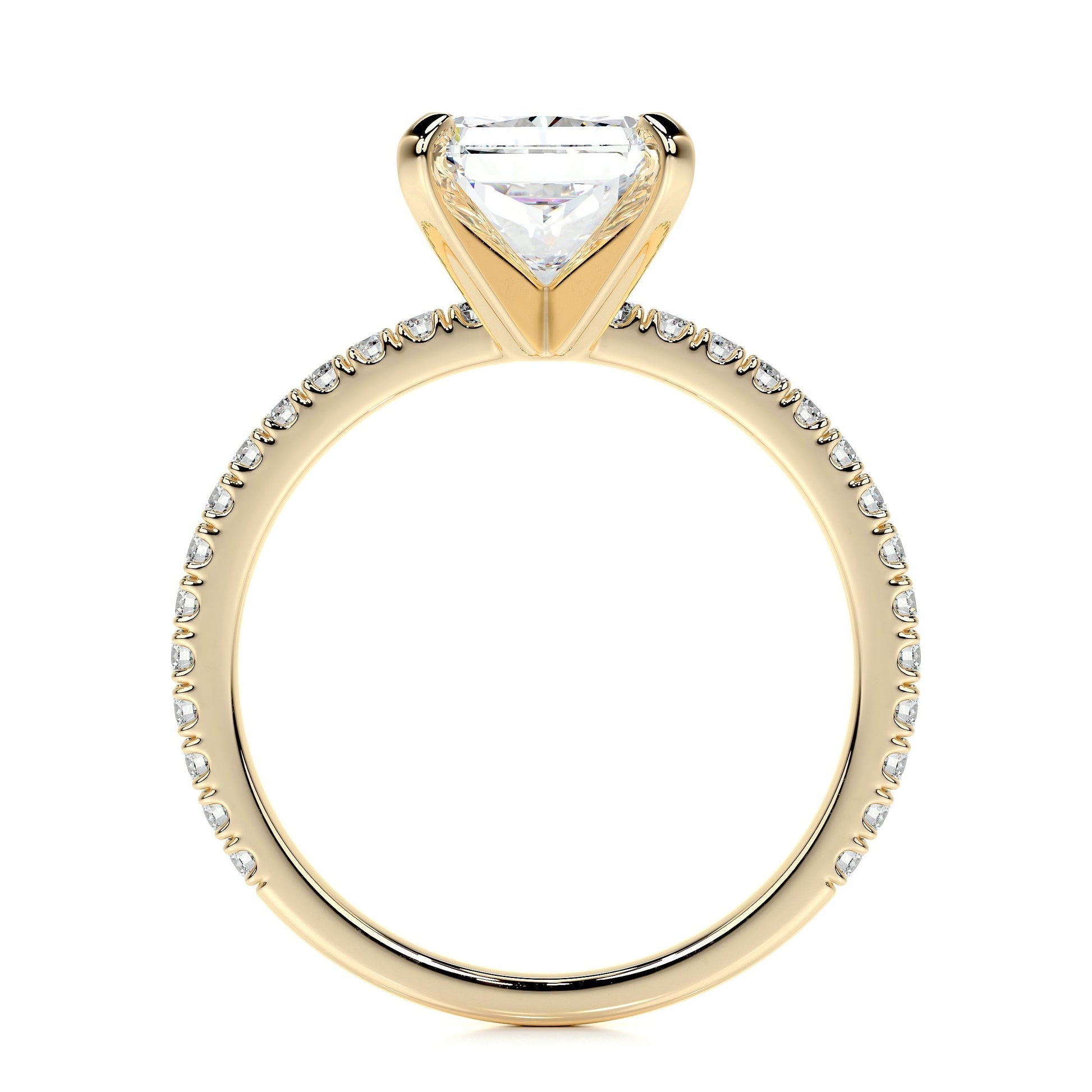 Radiant 3.0 CT Lab Grown Diamond Pave Engagement Ring 9