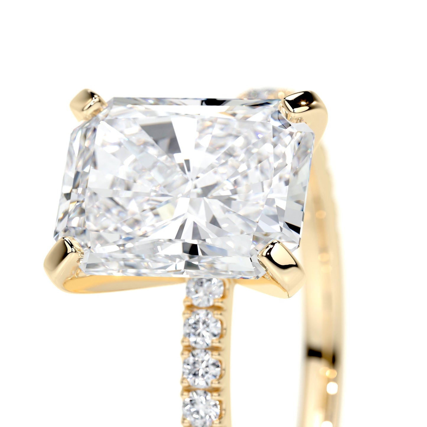 Radiant 3.0 CT Lab Grown Diamond Pave Engagement Ring 7