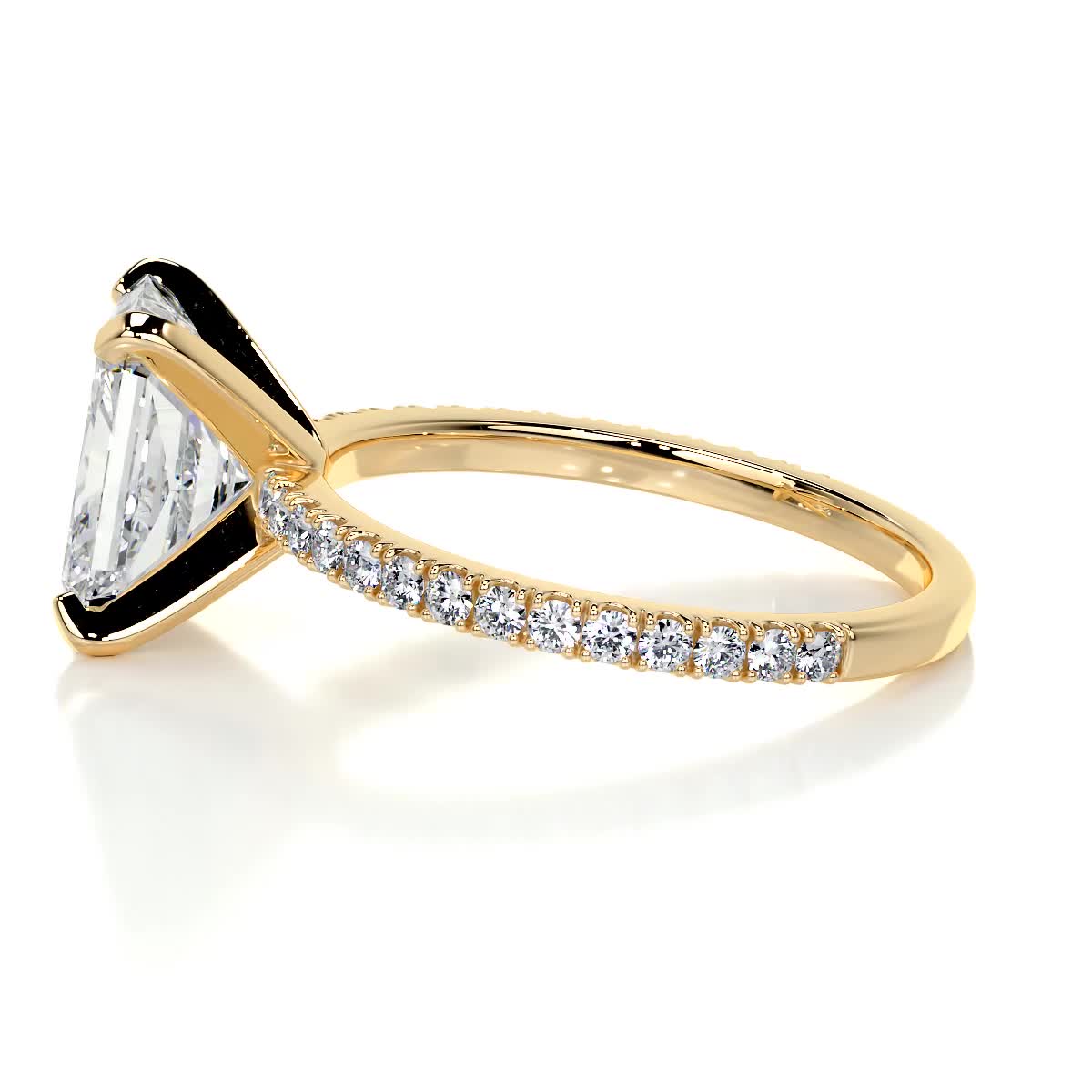 Radiant 3.0 CT Lab Grown Diamond Pave Engagement Ring 8