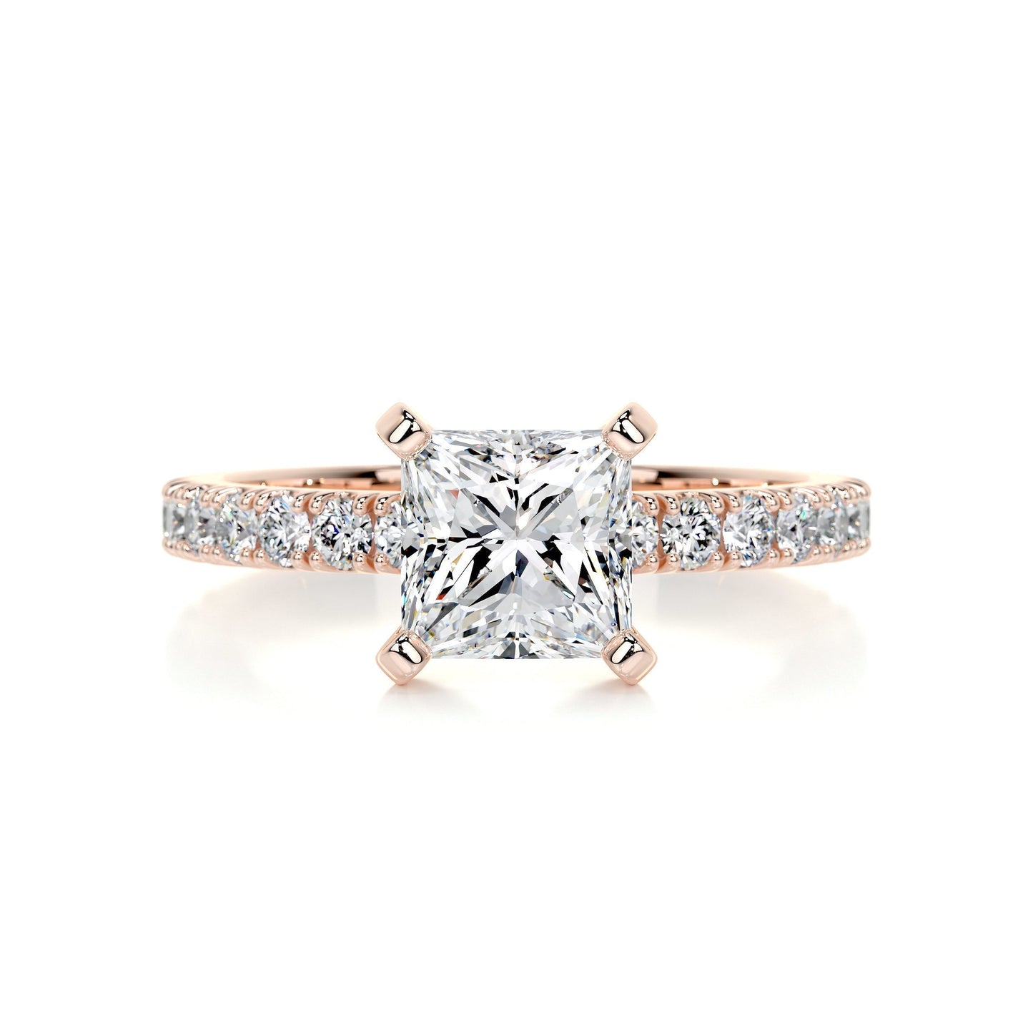 1.5 CT Princess Solitaire CVD G/VS2 Diamond Engagement Ring 11