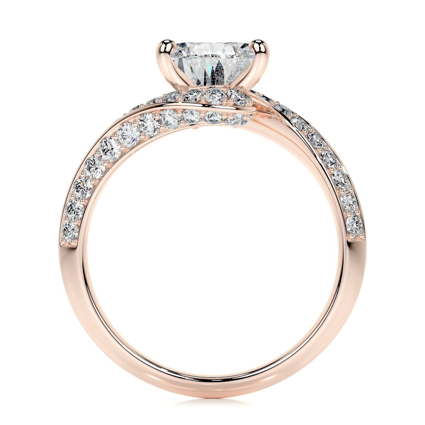 2.0 CT Pear-Shaped Lab Grown Diamond Bypass Engagement Ring 11