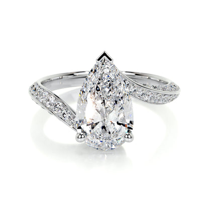 2.0 CT Pear-Shaped Lab Grown Diamond Bypass Engagement Ring 4