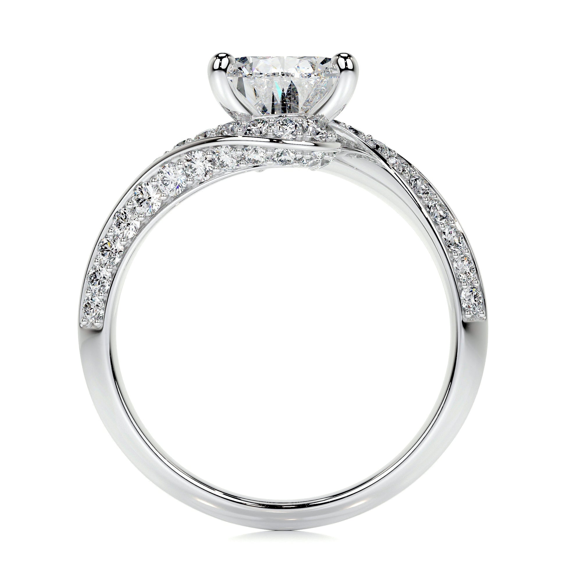 2.0 CT Pear-Shaped Lab Grown Diamond Bypass Engagement Ring 7