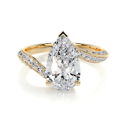 2.0 CT Pear-Shaped Lab Grown Diamond Bypass Engagement Ring 1