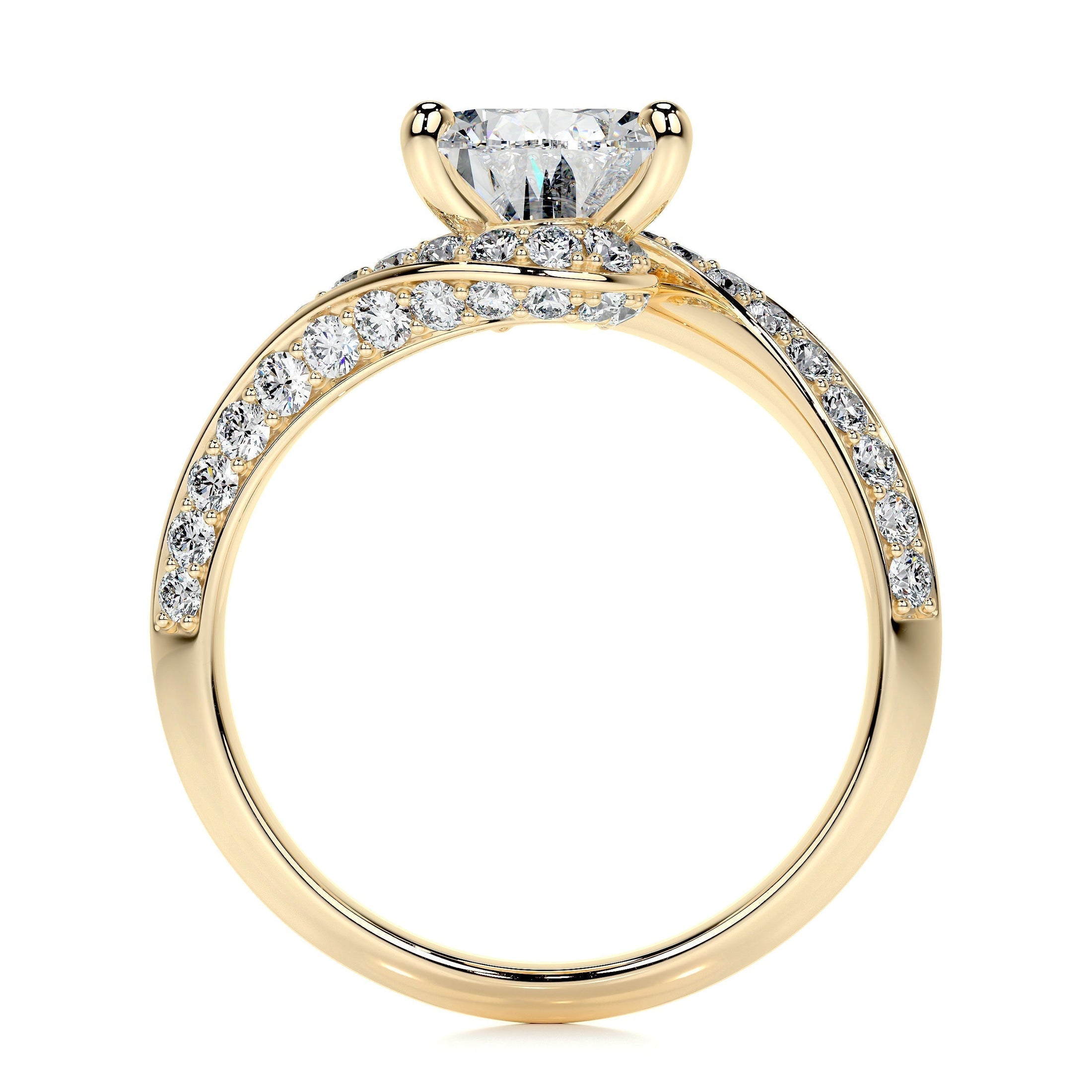 2.0 CT Pear-Shaped Lab Grown Diamond Bypass Engagement Ring