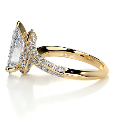 2.0 CT Pear-Shaped Lab Grown Diamond Bypass Engagement Ring 2