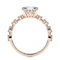 Load image into Gallery viewer, Radiant 3.0 CT Oval Lab Grown Diamond Engagement Ring with Semi Pave Setting
