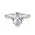 Load image into Gallery viewer, Radiant 3.0 CT Oval Lab Grown Diamond Engagement Ring with Semi Pave Setting
