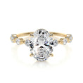 Load image into Gallery viewer, Radiant 3.0 CT Oval Lab Grown Diamond Engagement Ring with Semi Pave Setting
