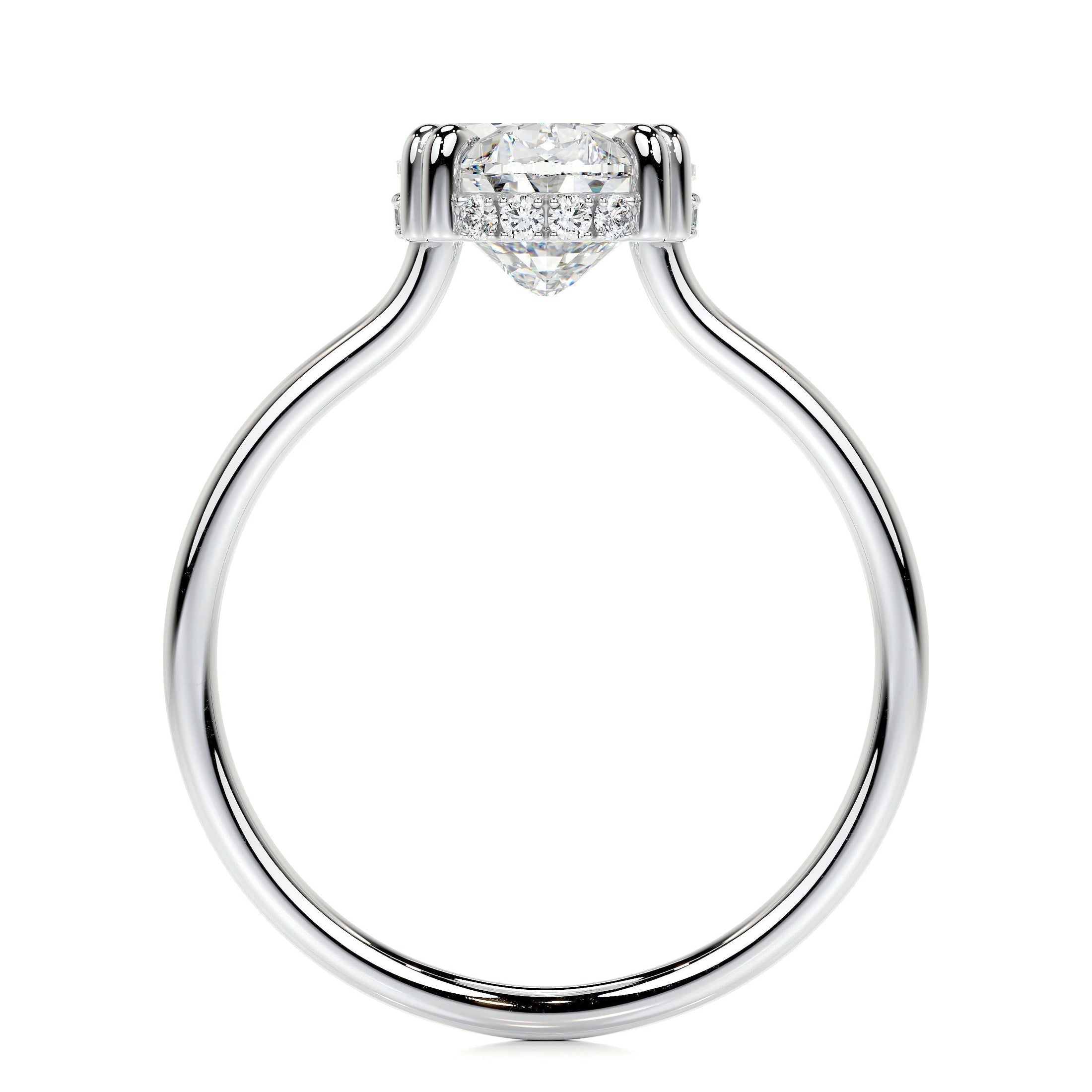 3.0 CT Oval Lab Grown Diamond Hidden Halo Solitaire Ring