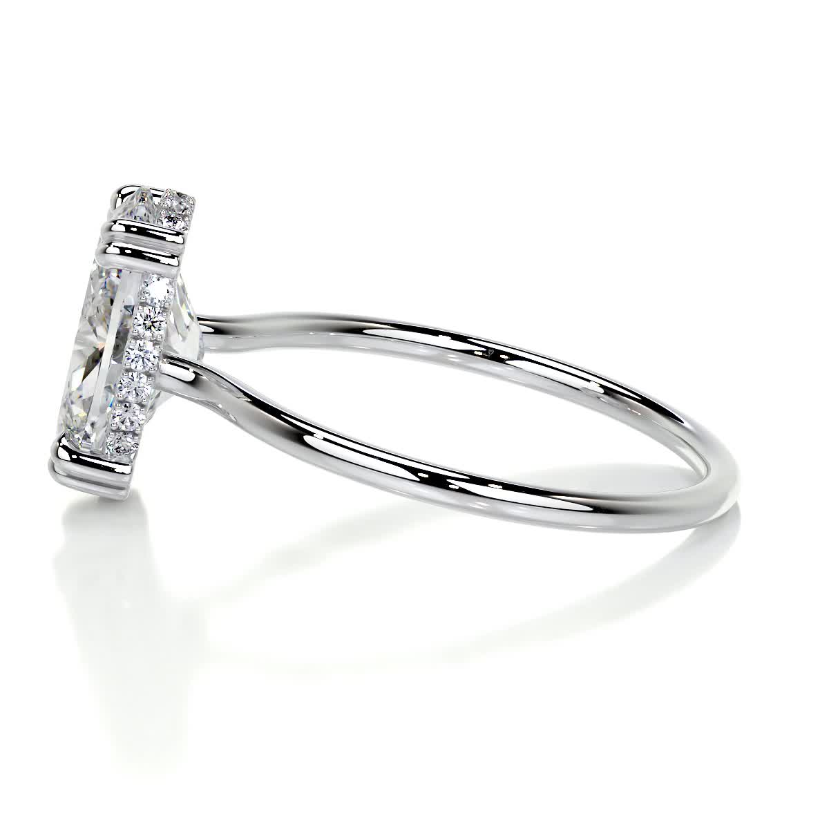 3.0 CT Oval Lab Grown Diamond Hidden Halo Solitaire Ring