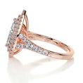 Load image into Gallery viewer, 1.0 ct Pear F- VS2 Diamond Double Halo Pave Moissanite Engagement Ring
